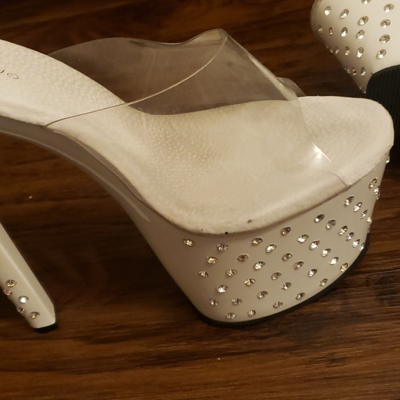 Pleaser Stardust 701 White CZ Studs Size 7 - Picture 8 of 14